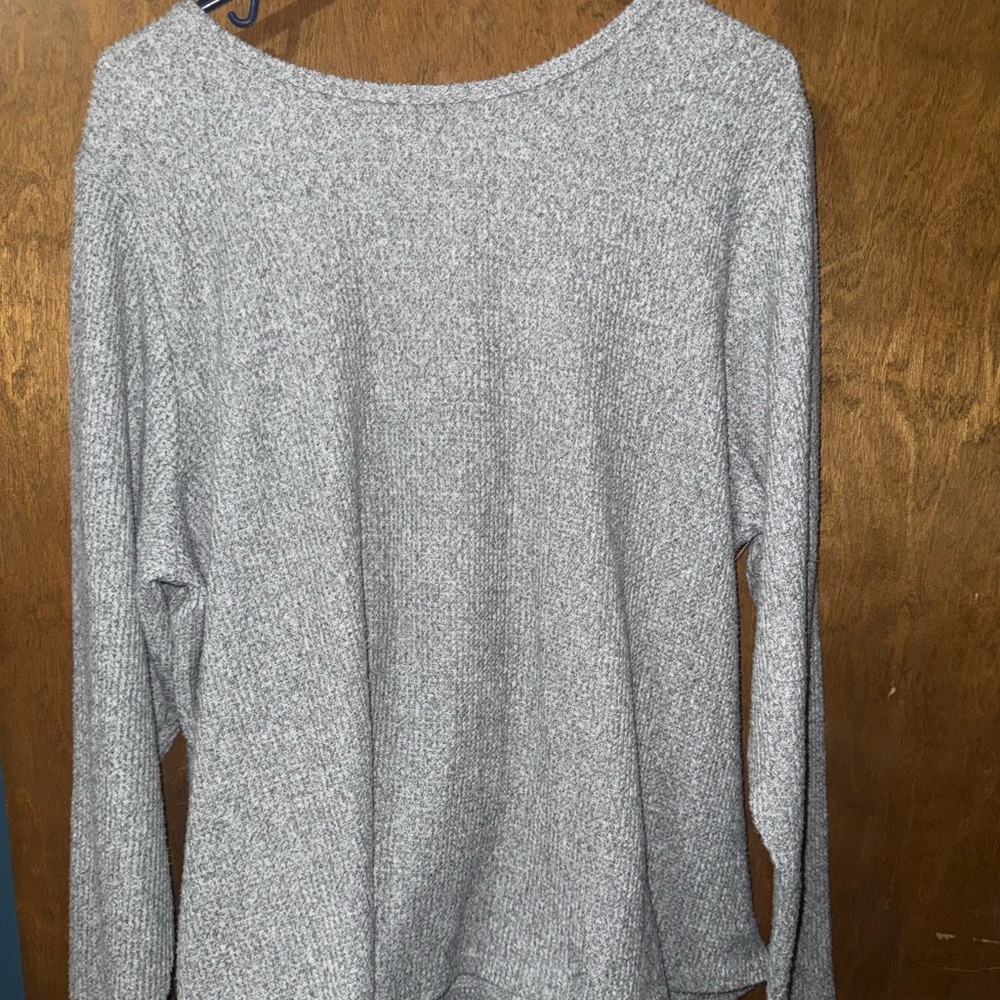 Gray Knit Sweater W/ cut out back detail